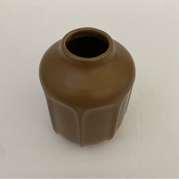 Hearth & Hand With Magnolia 5” Faceted Ceramic Vase Brown - Picture 2 of 5